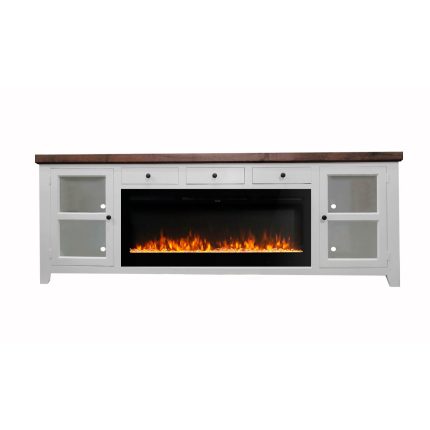 Emily 94 Inch Crystal Fireplace Console